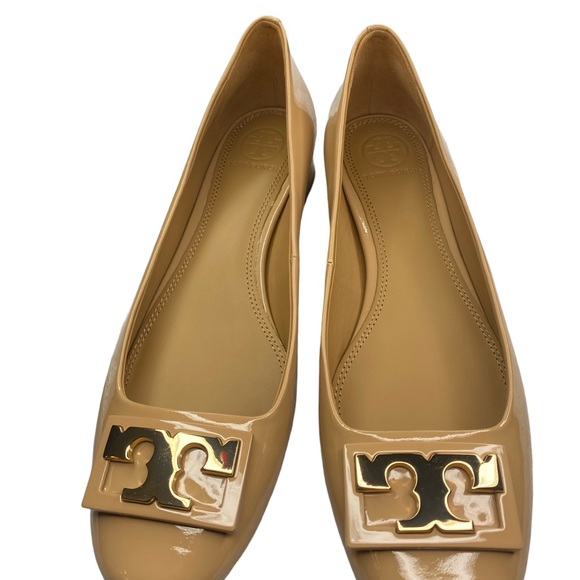 Tory Burch Nude Gigi Patent Logo 25mm Pumps Woman’s Size 7 - Picture 3 of 9